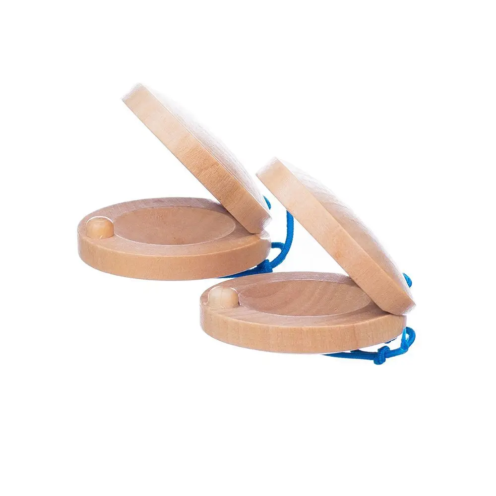 การศึกษา Unisex ไม้ความสามารถในการฟัง Percussion เครื่องดนตรี Castanets ของเล่น