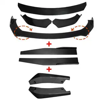 優質汽車配件通用前保險桿擾流板唇擾流板擴散器車身套件黑色翼片側裙延伸保護器 6 最佳銷售 印度花冠部件 - №1