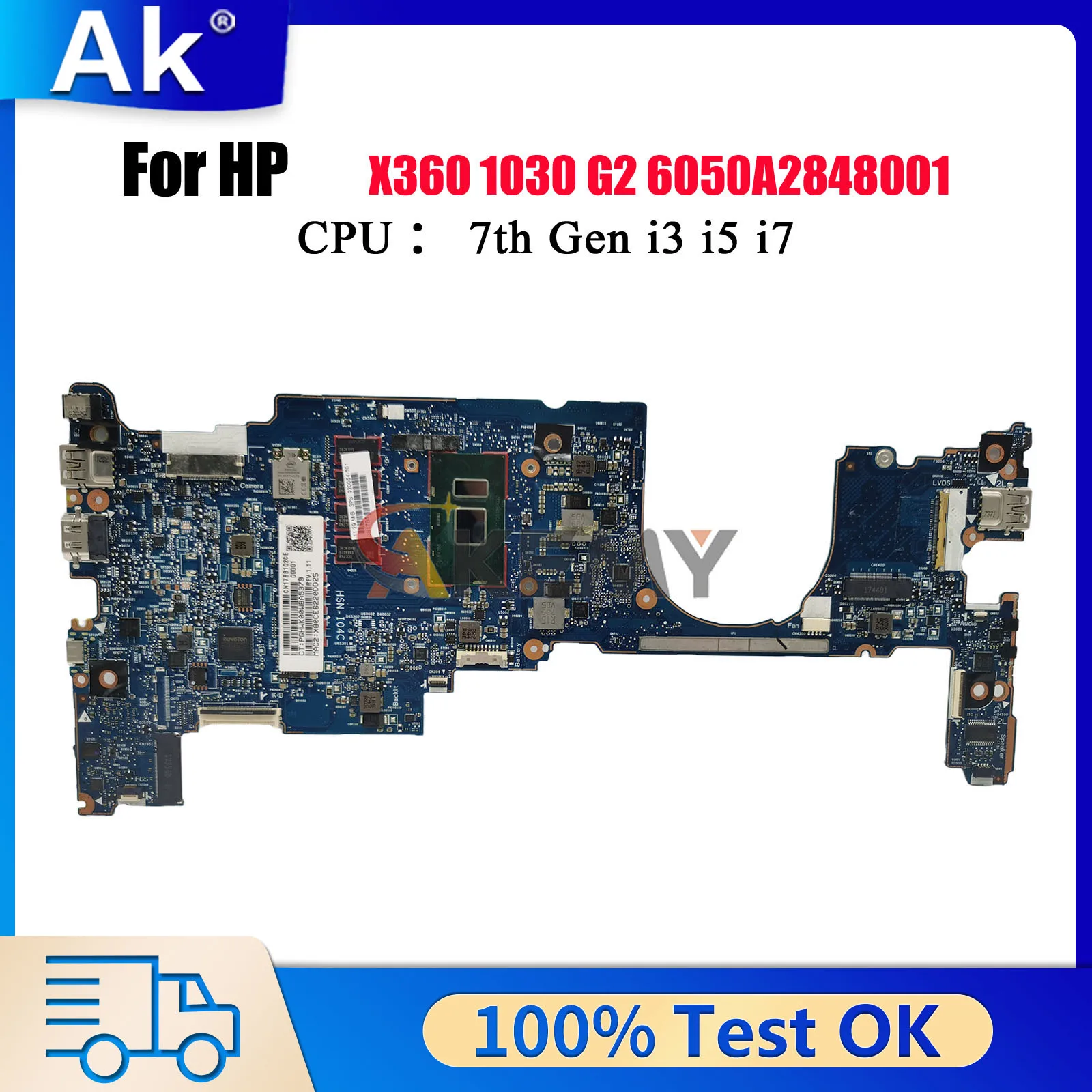 

6050A2848001 для ноутбука HP EliteBook X360 1030 G2, материнская плата 917922-601 L30419-601 с процессором i5 i7 7-го поколения, 8 ГБ/16 ГБ ОЗУ, протестировано, ОК
