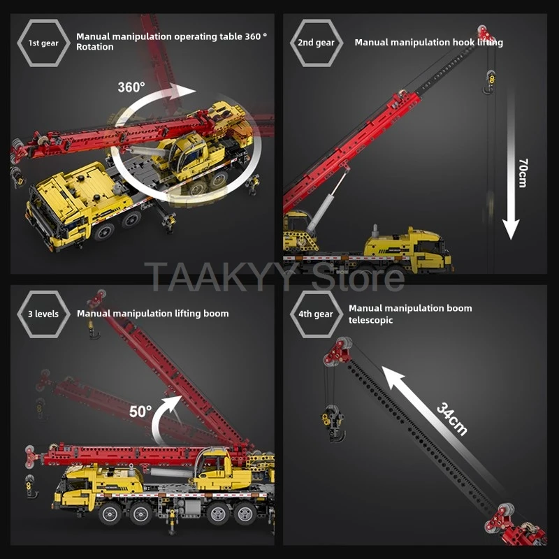 รีโมทคอนโทรลวิศวกรรมยานพาหนะรถบรรทุก 1831PCS Crane Building Blocks การวิเคราะห์ MOC RC รถอิฐ DIY ของเล่นสําหรับของขวัญเด็ก