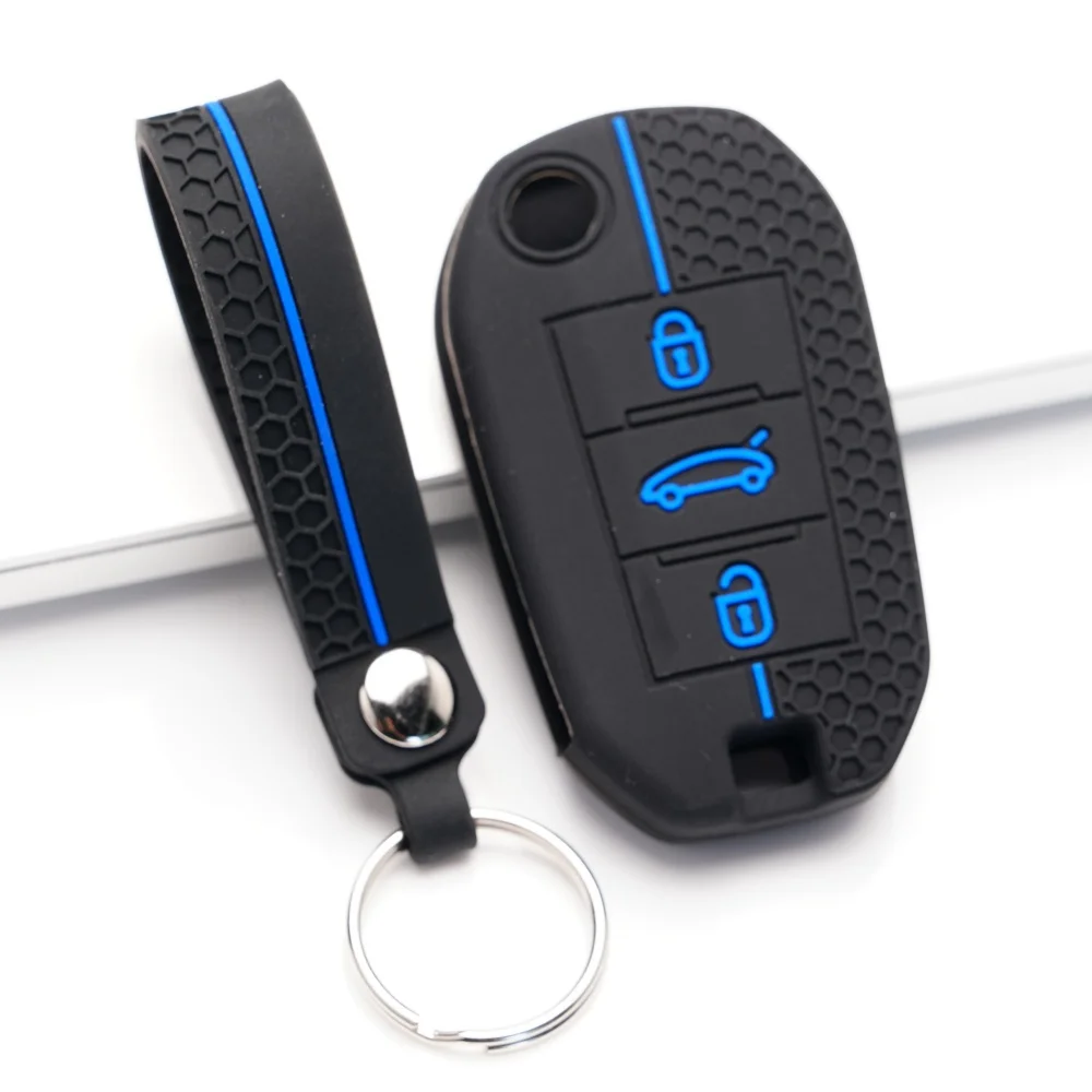 Silicone Car Key Case Cover For Citroen C5 C3 C4 C8 Berlingo For Peugeot Partner Rifter 208 308 508 407 2008 3008 3008 Expert