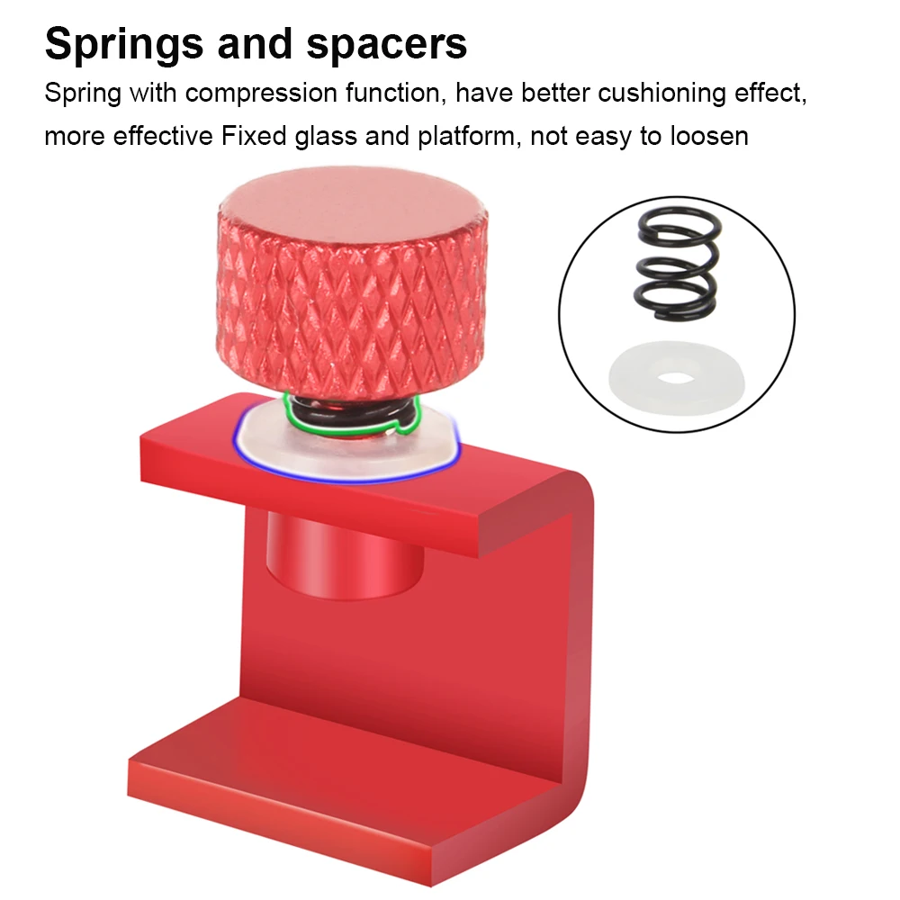 XCR3D 2 Stück 3D-Drucker-Teile, Glasplatten-Klemmclip, Bauplattform, beheizter Betthalter, Brutstätte, verstellbarer fester Clip für Ender 3