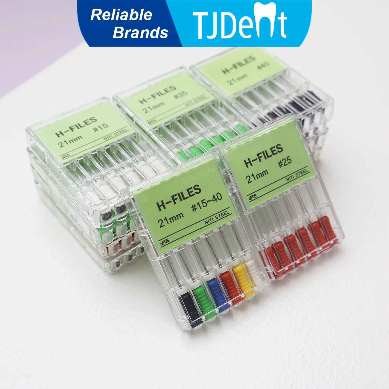 

TJDent 6 шт./упак. стоматологические ручные H-файлы 21 мм никель-титановый материал эндодонтические файлы для корневых каналов стоматологические инструменты лабораторное оборудование