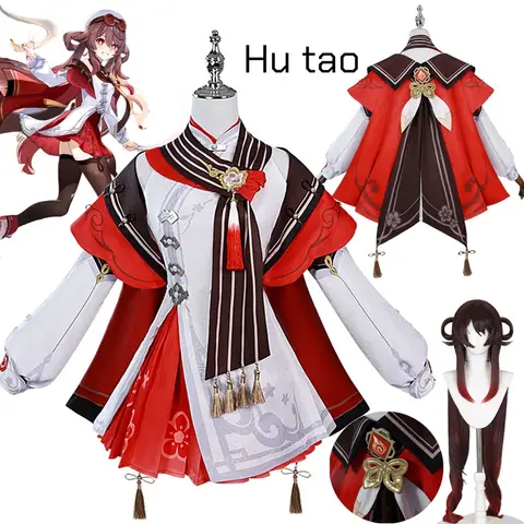 Hutao Costume Cosplay Gioco Genshin Impact Nuova Pelle Ciliegie Snow-Laden Hutao Costume Cosplay Taglie Forti