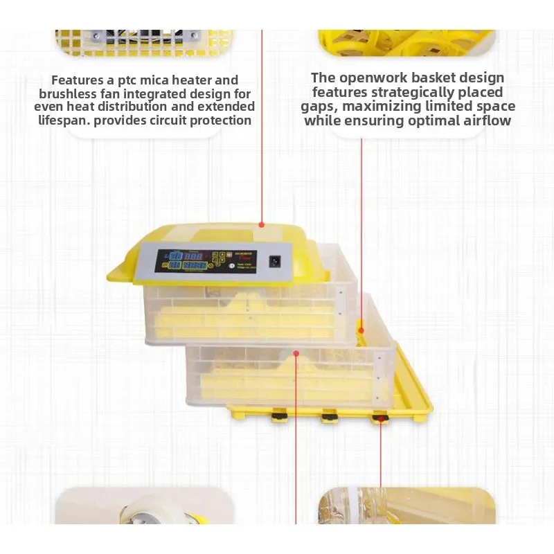 Full Automatic Chicken Egg Incubator 112 Eggs 220v Incubator Automatic Temperature Control Small Household