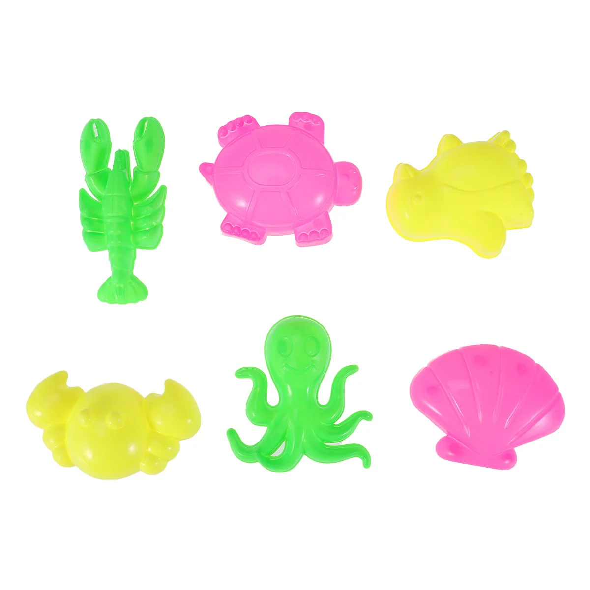 6pcs Play Sand Molds Beach Sand Toys Set Sand Tray Toys Sand Molds Set for Kids(Large/Ocean/Random Color)