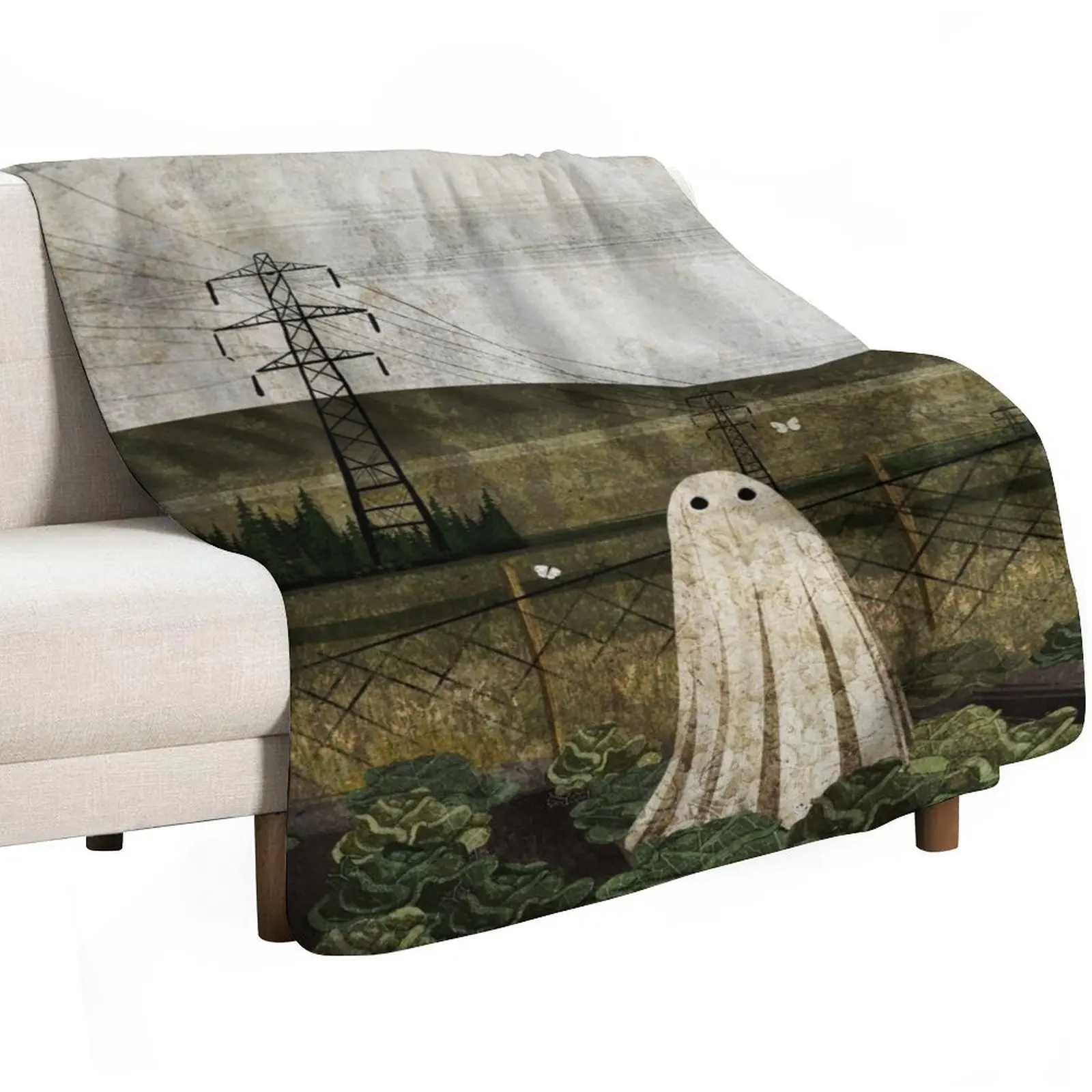 There's A Ghost in the Cabbage Patch Again... Throw Blanket Thermal Single Warm Camping bed plaid Bed linens Blankets