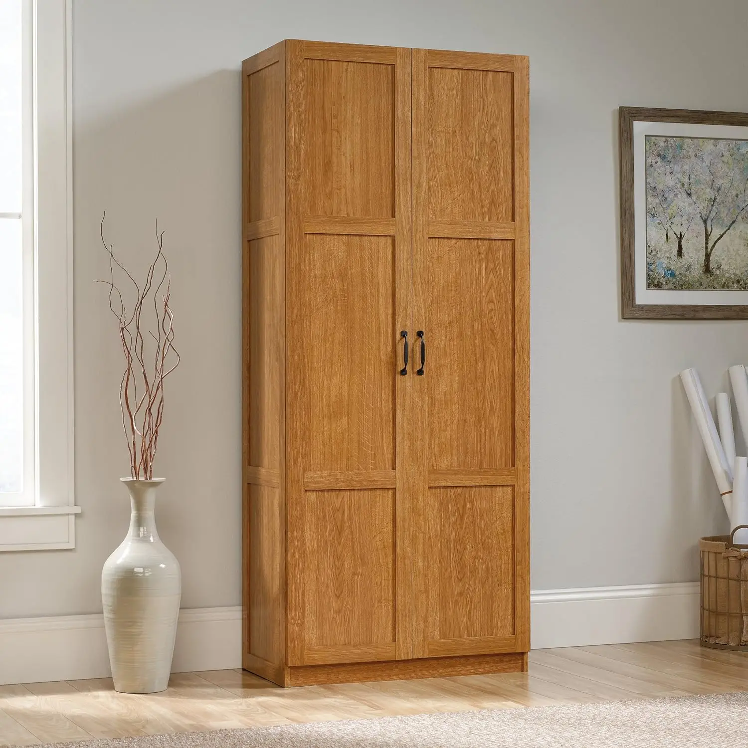 Sauder разные ранцы для хранения, L: 29,61 x W: 16,10 x H: 71,10 дюйма, Highland Oak finish