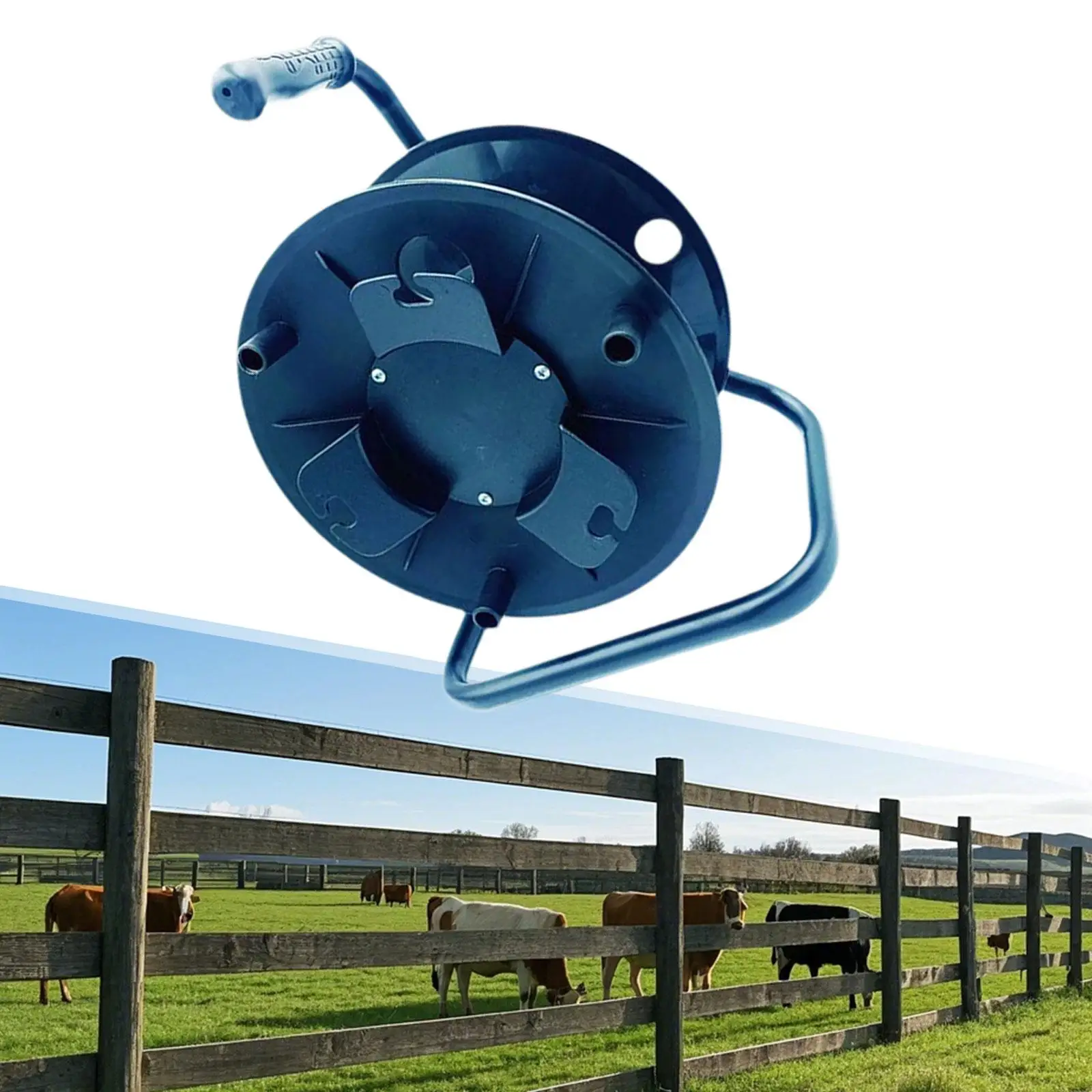 

Cord Reel Winding Winch Blue Rolling Line Dish for Factory Workplace Outdoor