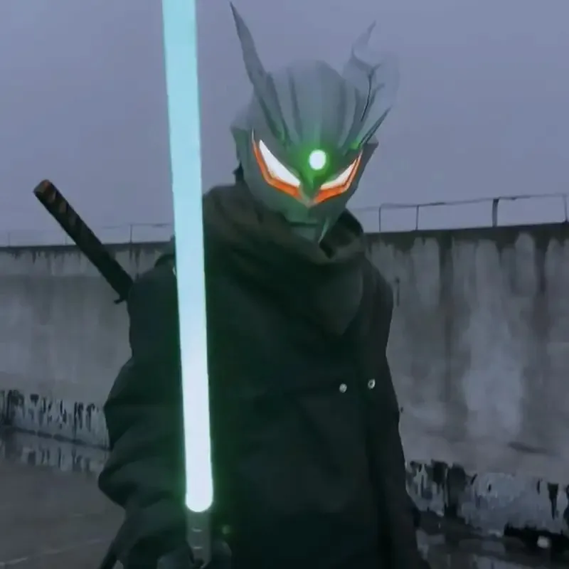 خوذة أغطية الرأس لوبوس ليبو ذات العين الحمراء الداكنة، قناع توهج، زي الهالوين، هدية عيد ميلاد للبالغين