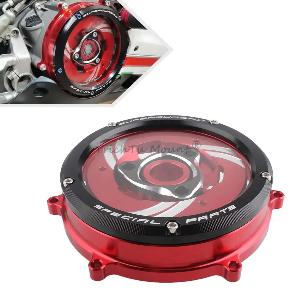 

Motorcycle Front Clear Clutch Cover Protective Kit CNC- Aluminum For Ducati Panigale 959 1199 and 1299 959 / 959 Corse 2016-2019