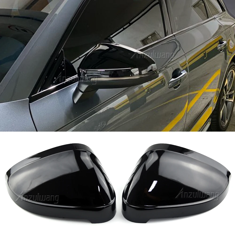 Guscio specchietto retrovisore nero e nero brillante per Audi A4 B9 2017 up A5/S5/RS5 2016 up One Pair