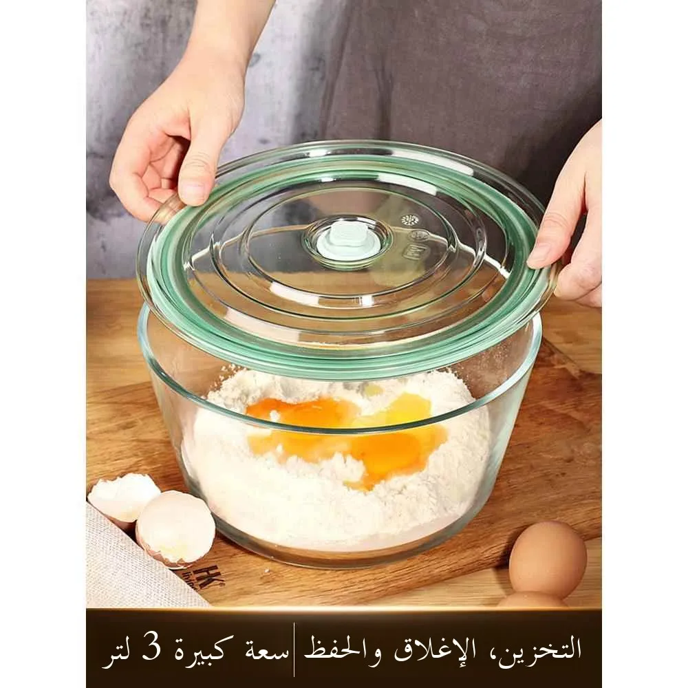 

Large Capacity Glass Sealed Storage Box for Sea Cucumber Soaking Nordic Style Bowl Adult Use Heat Resistant Plastic Lid