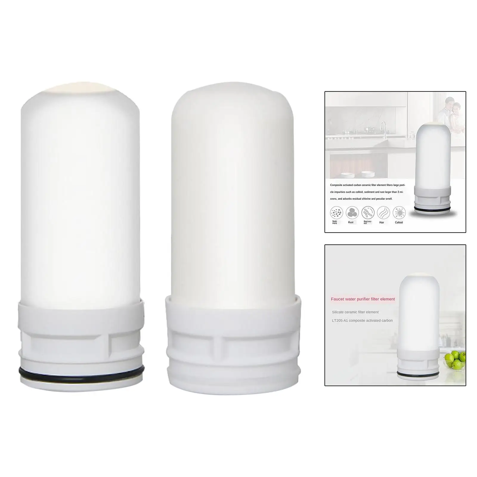 수도꼭지 교체 정수기 카트리지, 가정용 주방용, 흰색, 95x40.5mm