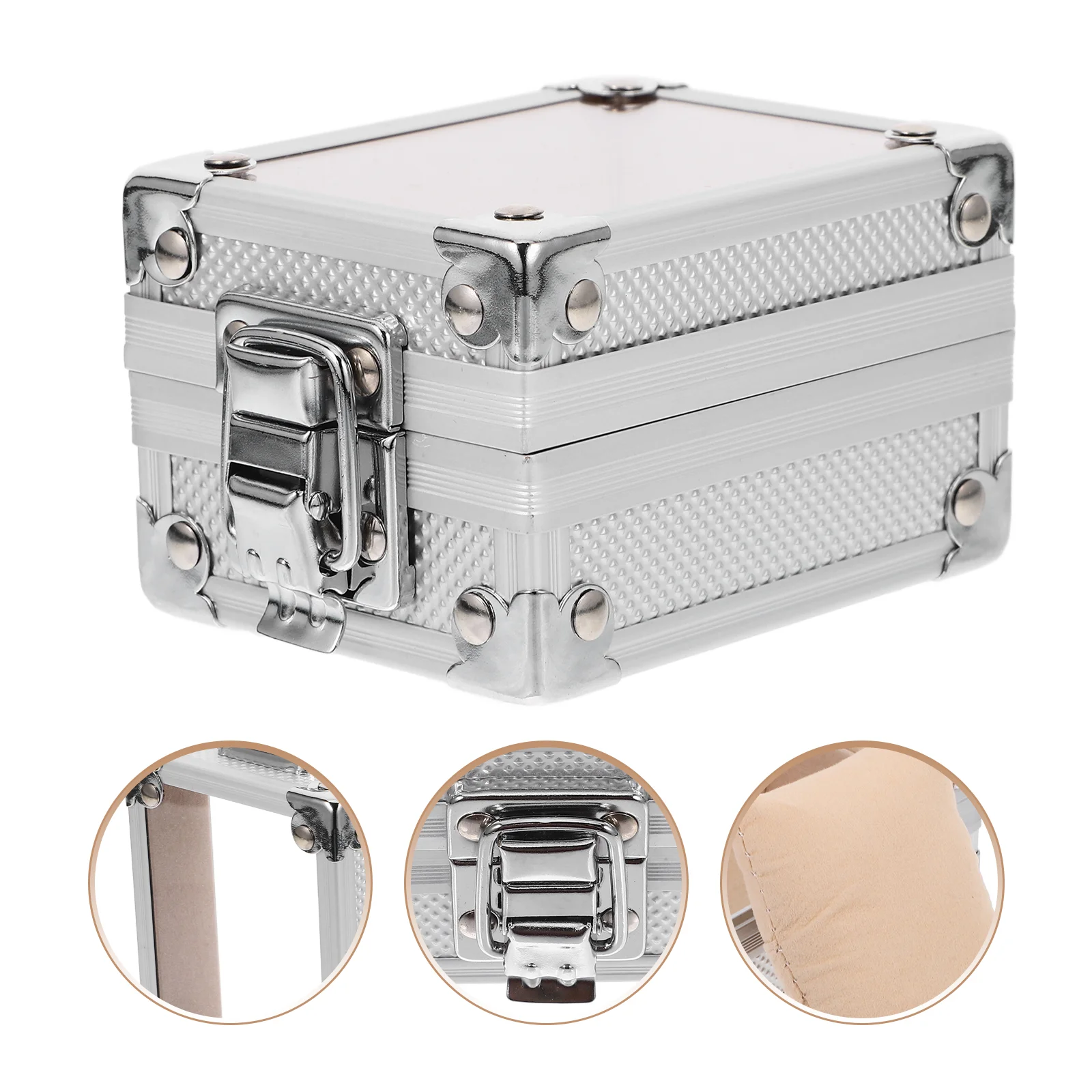 Aluminum Watch Container Box with Lock Watch Storage Silver Case watch shaker watch winder alloy watch winder