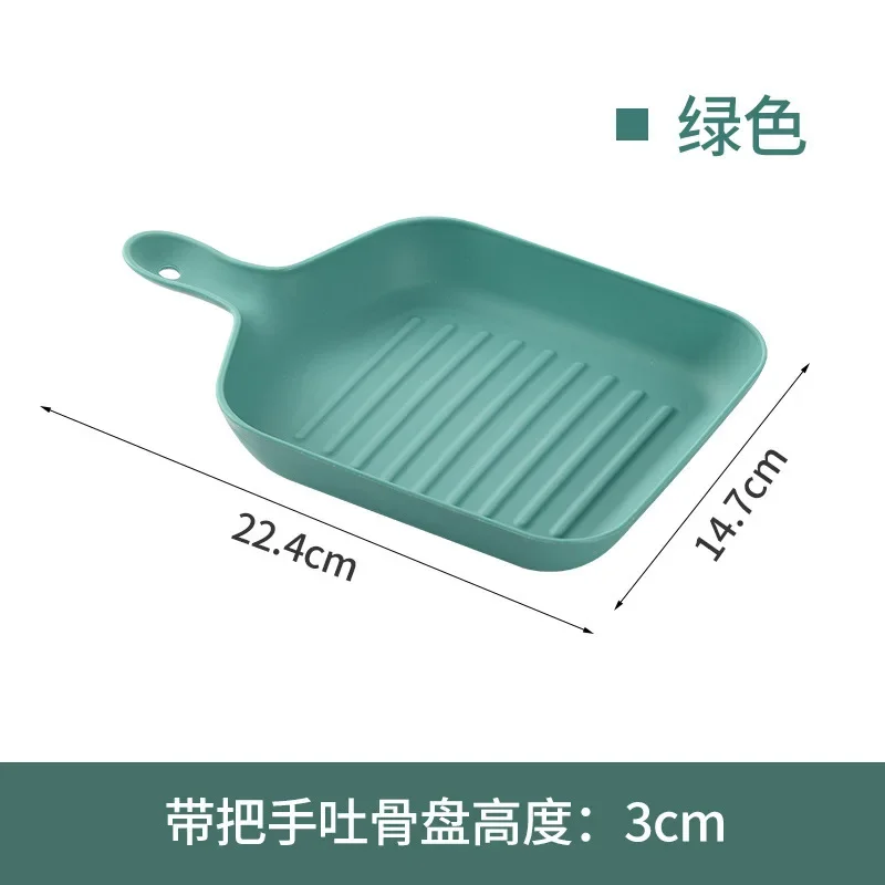 Multifunctional Plate With Handle Fruit Dessert Snacks Plates Food Grade Plastic Food Dish Tray Tableware Kitchen Accessories