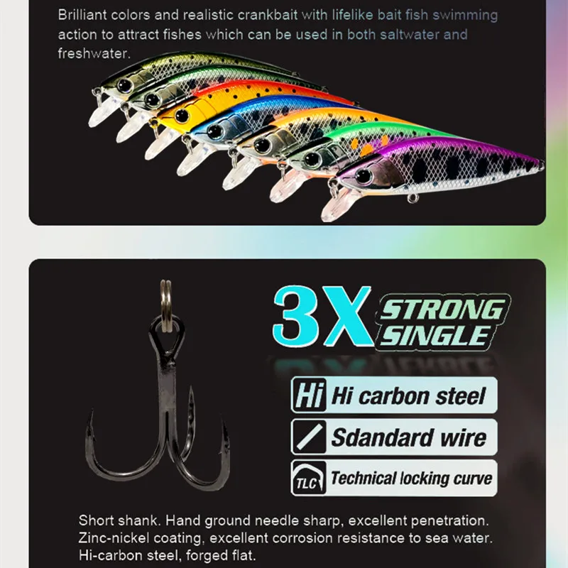 GREENSPIDER New 55mm 4.5g Hard Lures Sinking Minnow Wobblers Angler Lure for Fishing Fish Baits