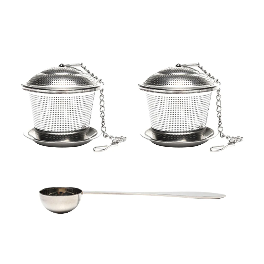 

3Pcs Tea Strainer Set Stainless Steel Reusable Filter for Loose Leaf Tea Chic Modern Kitchen Tool