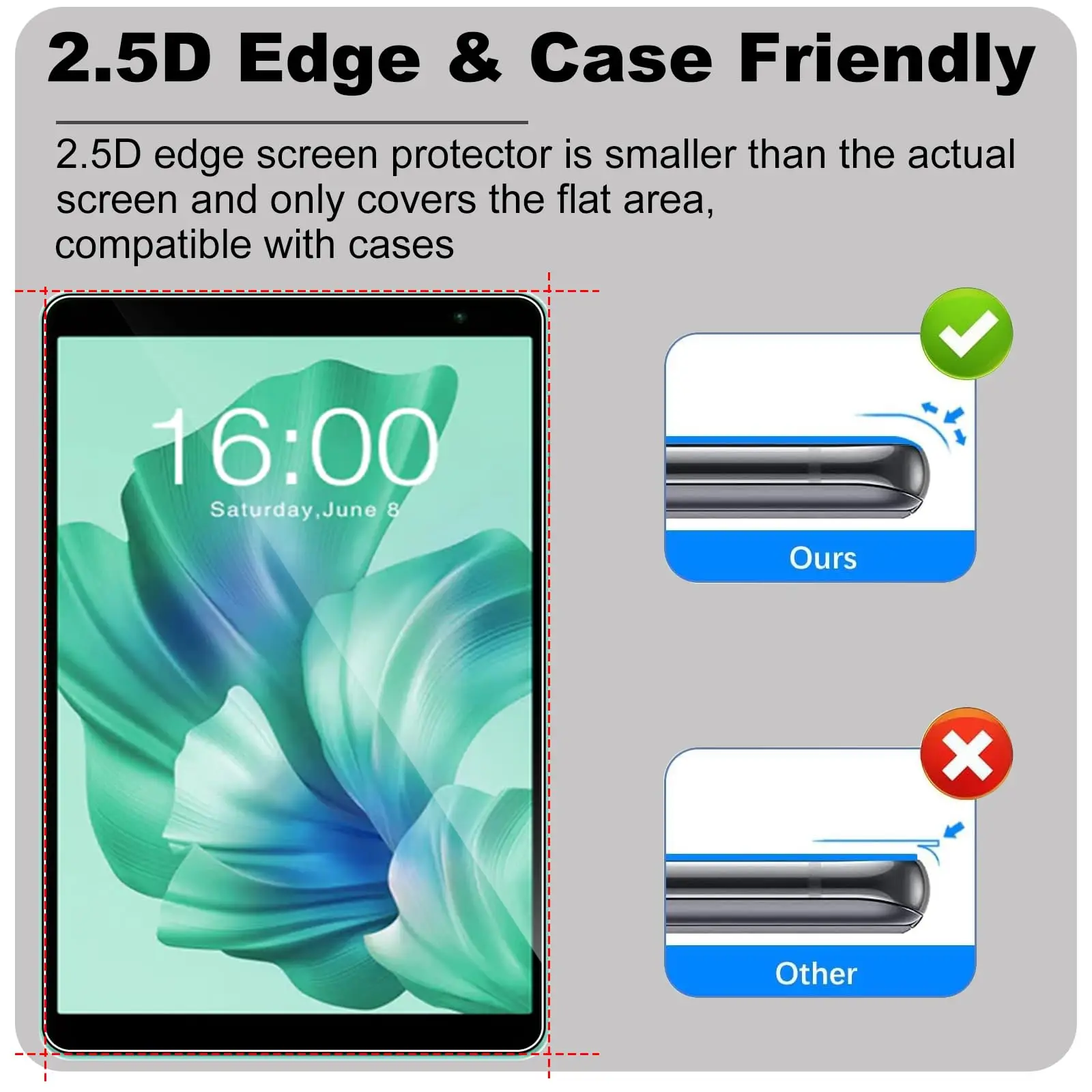 Screen Protector for TECLAST P85T 2023 (8 inch) HD 9H Hardness Anti-Scratch Explosion-Proof Transparent Tempered Glass Film