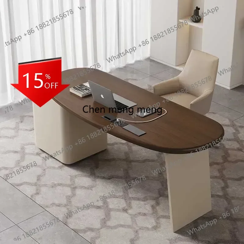 D80 Wide Gaming Computer Table Desk Brown Modern Writing Home Computer Table Study Shelf Wooden Executive Mesa Computador Furnit