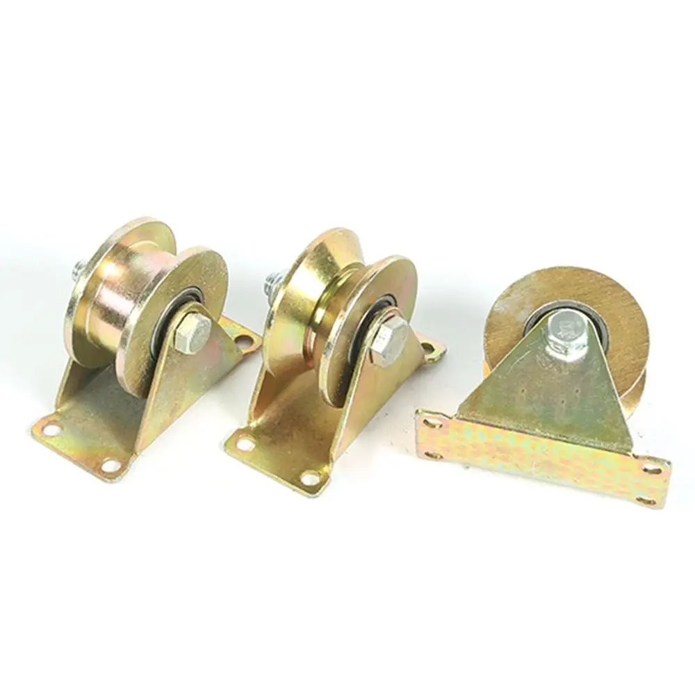 U/V/H Shaped Pulley Stainless Steel Track Wheel Sliding Door Rollers Plating Color Bearing Pulley Home Hardware Rigid Caster