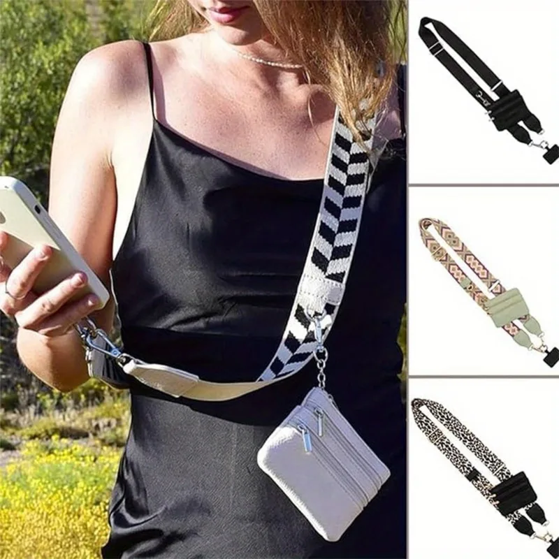 Explosive Women\'s Mobile Phone Crossbody Strap Clip with Wallet Mobile Phone Zipper Bag Lightweight Adjustable Shoulder Strap