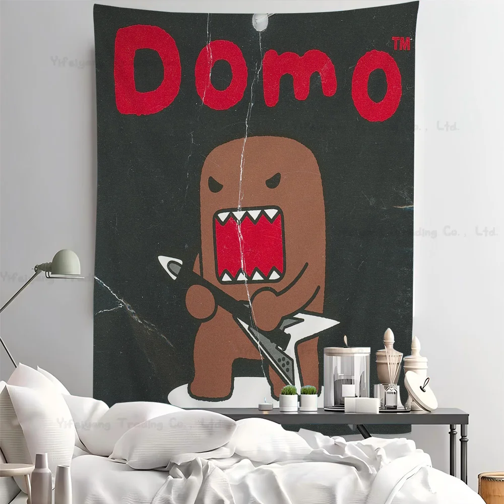 Bonito domo-kun anime tapeçaria buda indiano decoração de parede bruxaria boêmio hippie folhas de suspensão de parede