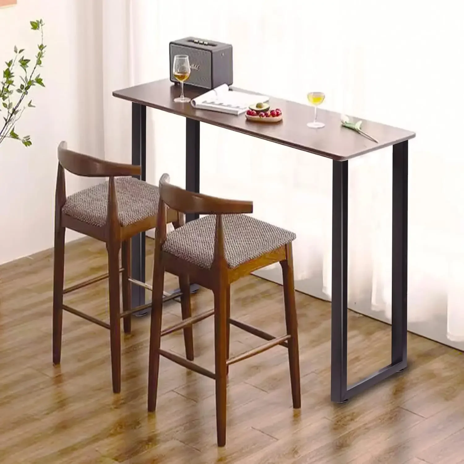 Pernas de mesa de bar de metal de 36 polegadas, perna de mesa de jantar estilo industrial resistente com almofadas de pés de ajuste, conjunto de 2