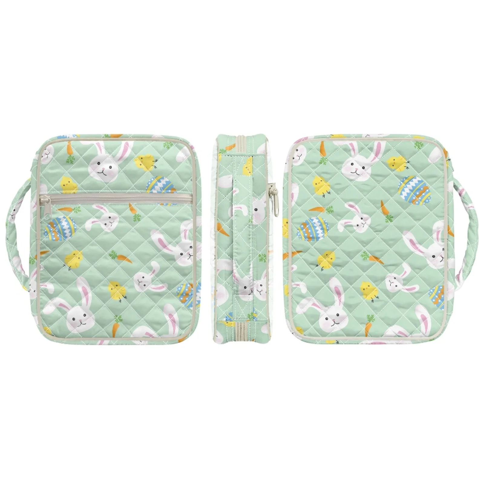 Coloranimal Easter Themed Pattern New Design Quilted Bible Bag Elastic Polyester Lightweight Books Protector for Mujer