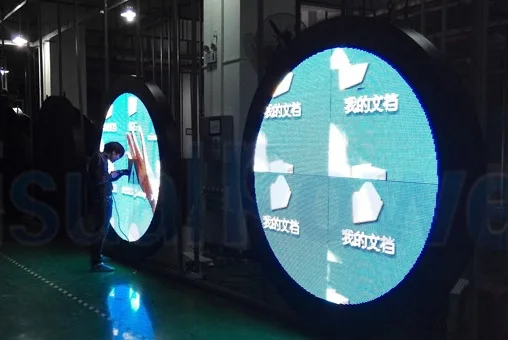 HCMLED P6 لافتة LED خارجية مزدوجة الجوانب تصميم العملاء شاشة LED أسطوانية للإعلانات المستديرة #2