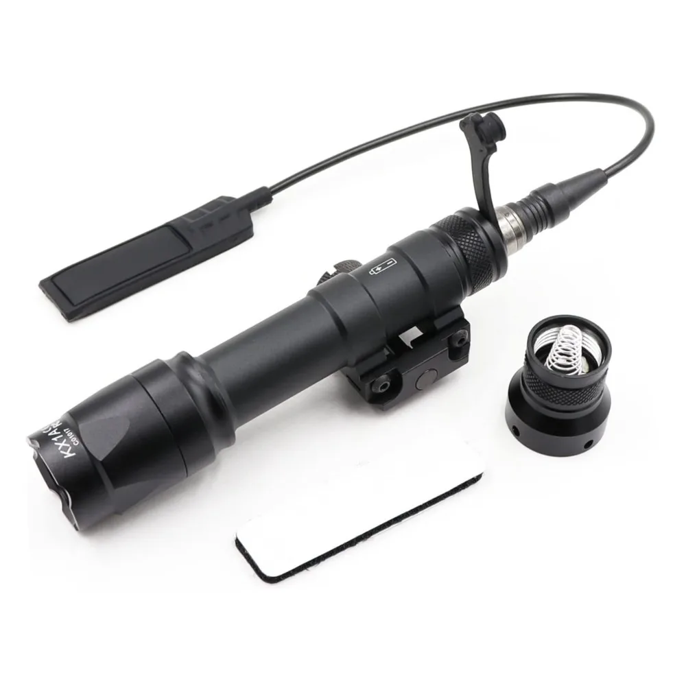 Linterna LED táctica M600C M300A AR15, accesorios para pistola de luz de explorador, compatible con riel de 20mm con interruptor de presión para caza al aire libre