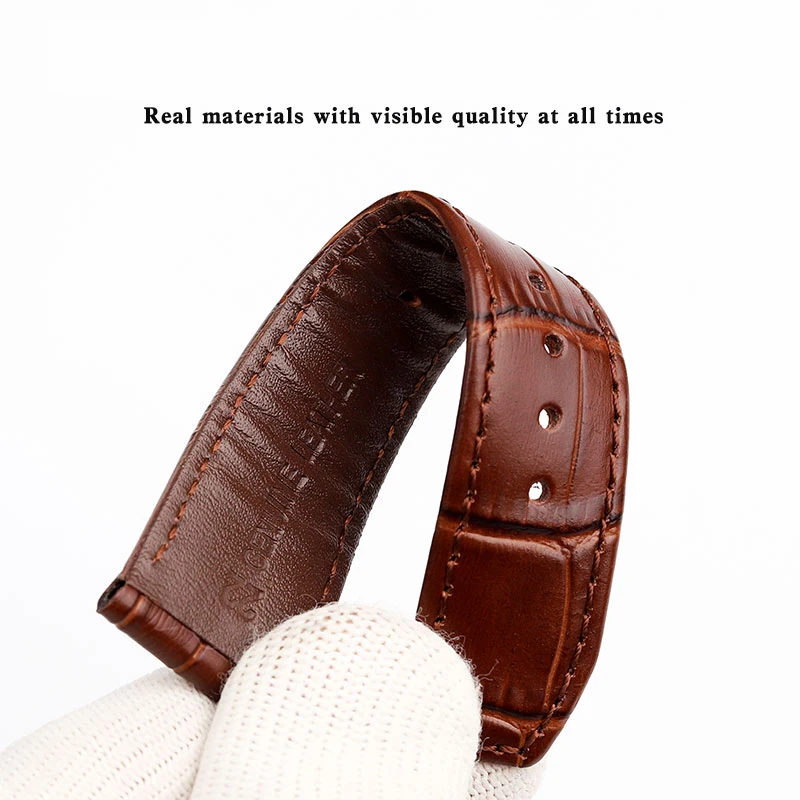 20mm 22mm Universal Genuine Leather Watchband For Maurice Lacroix  MP6528 Pontos PT6158 Cowhide Strap Foding Buckle Style