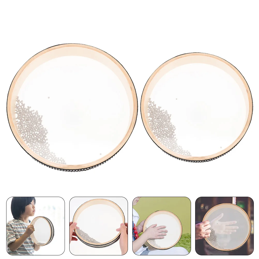 2 szt. Bęben Surf Dziecięce Instrumenty Muzyczne Dźwięk Ocean Zabawka Dzieci Morze Fala Drewno