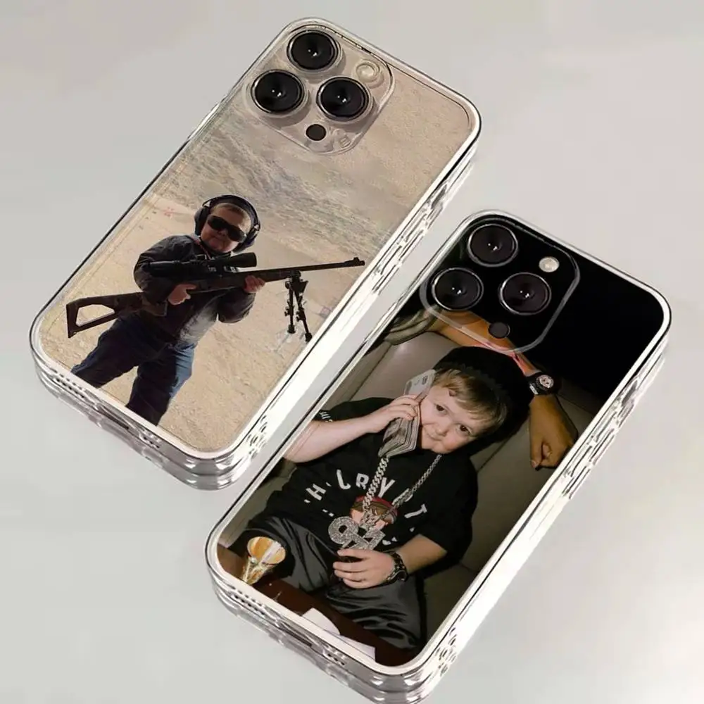 

Funny H-Hasbulla Gun Phone Case For iPhone 16,15,14,13,12,11 Plus,Pro,Max,XR,XS,X,7,8 SE,Mini Transparent Silicone Soft