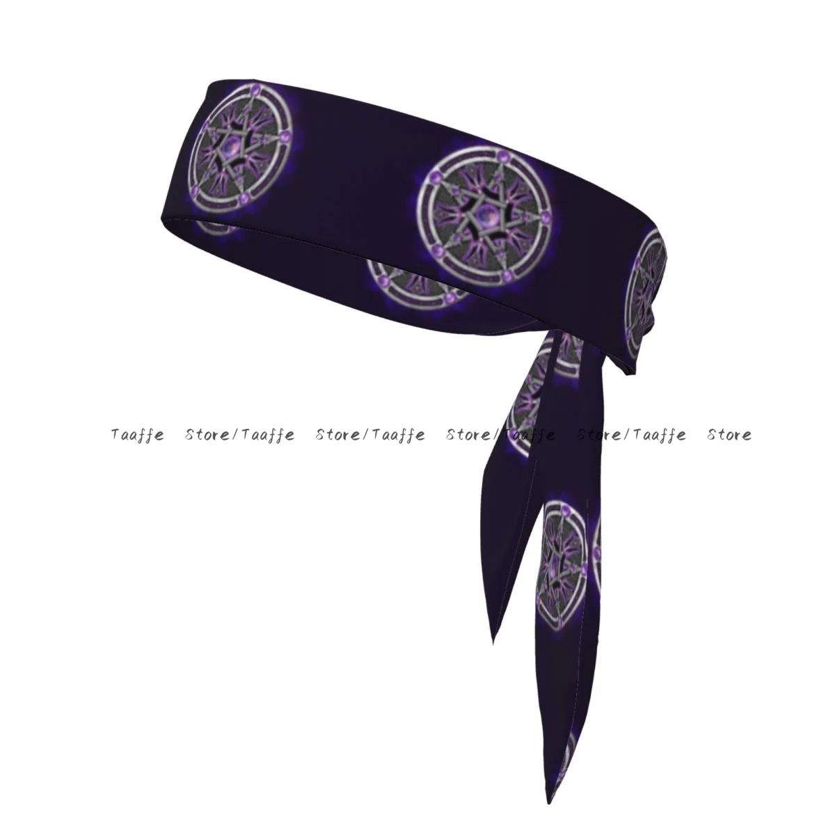 Head Tie Bandana Pagan Witches Pentacle Circle Head Scarf Wrap Outdoor Sports Sweatband