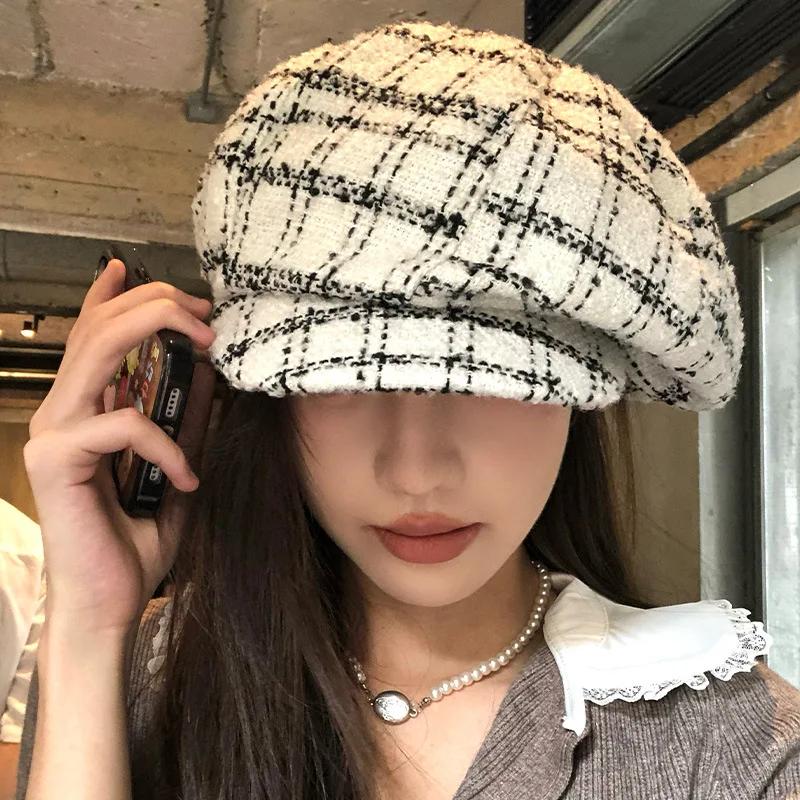 French Autumn Winter Hats for Women Plain Octagonal Newsboy Caps Men Ladies Casual Wool Hat Winter Beret Women Painter Cap Boina