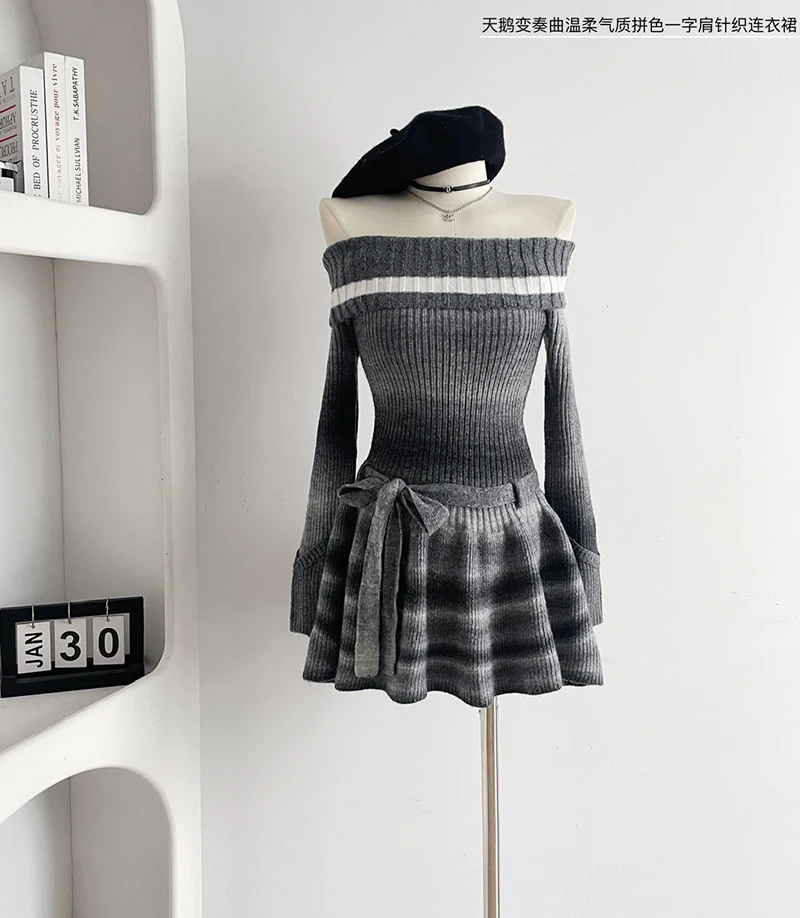 Knitted Dress Elegant Party Dresses Woman Birthday Dress Dresses 2024 Women Autumn Dress Women Clothing Y2k Lolita Clothing