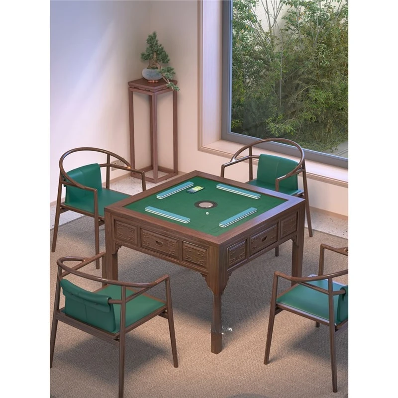bass mahjong New solid wood dining Integrated dual-purpose Electric casual chess and card