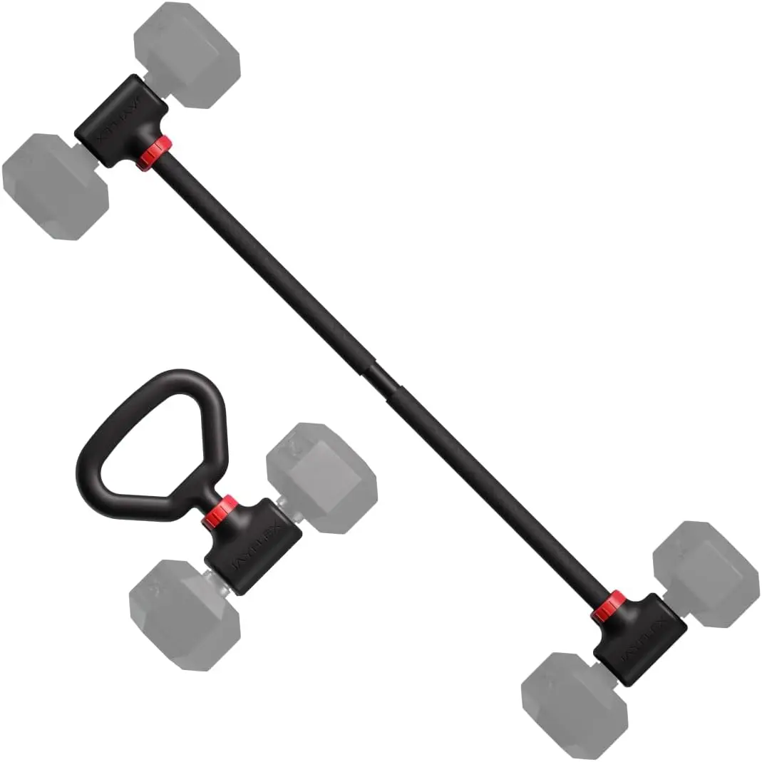 Hyperbell Dumbbell Converter - Convert Dumbbells to Barbell Set and Kettlebell for Home Fitness - Adjustable & Up to 200