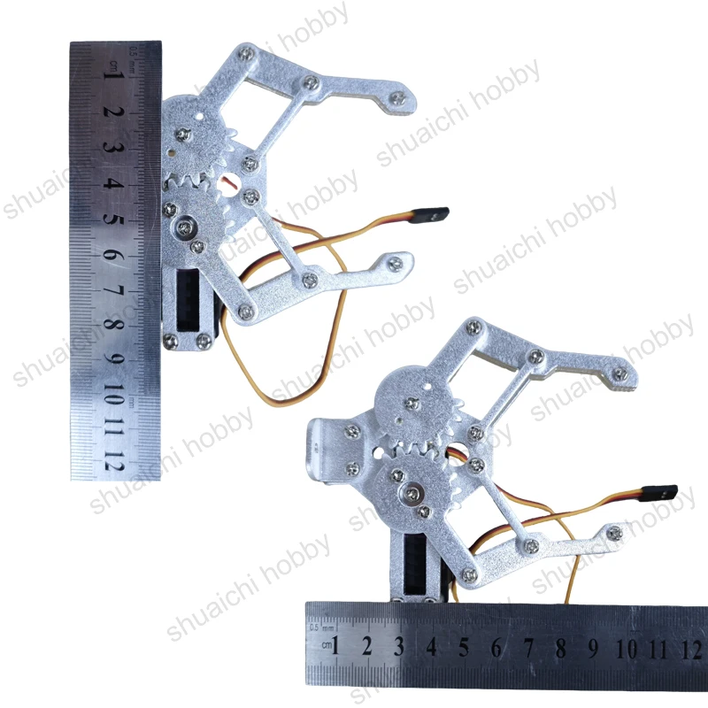 1 conjunto servo-alimentado pinça de metal garra mecânica opcional dispositivo de depuração de ângulo servo compatível para diy braço robótico/clipe robô