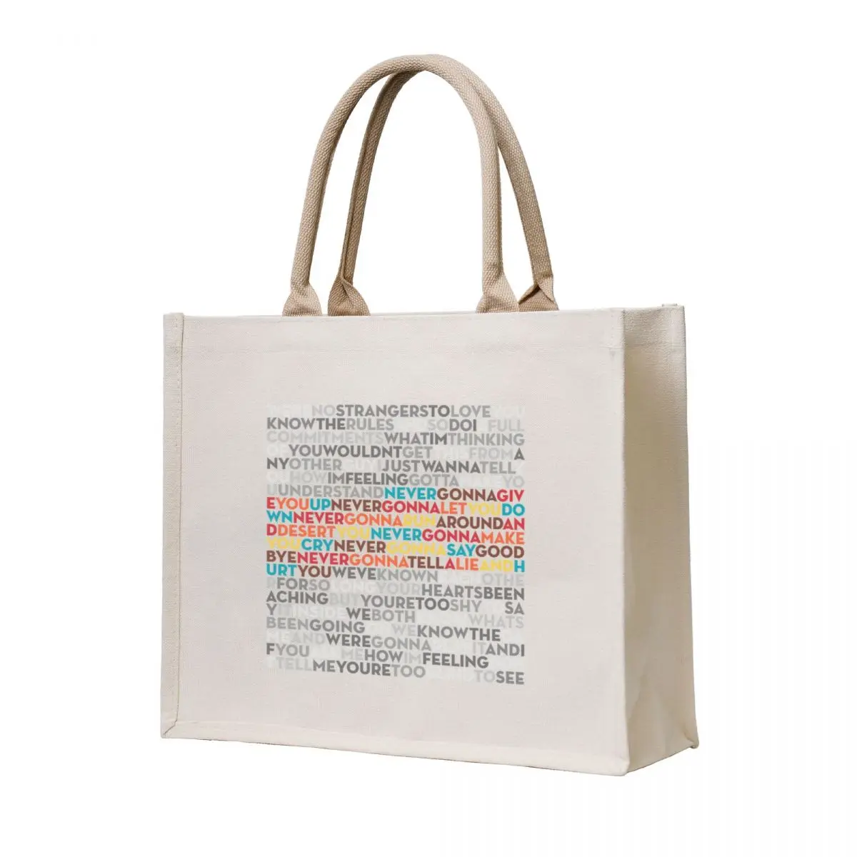 

Never Gonna Give You Up - Rick Astley (lyrics) v.9 Tote Bag Large bags for women tote bags cloth bags Women's