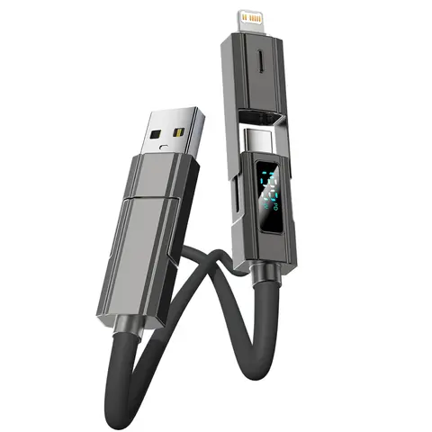 240W 4-in-1 Data Cable Super Fast Charging USB to Type-C USB C With LED For iPhone16 15 14 XIAOMI HUAWEI