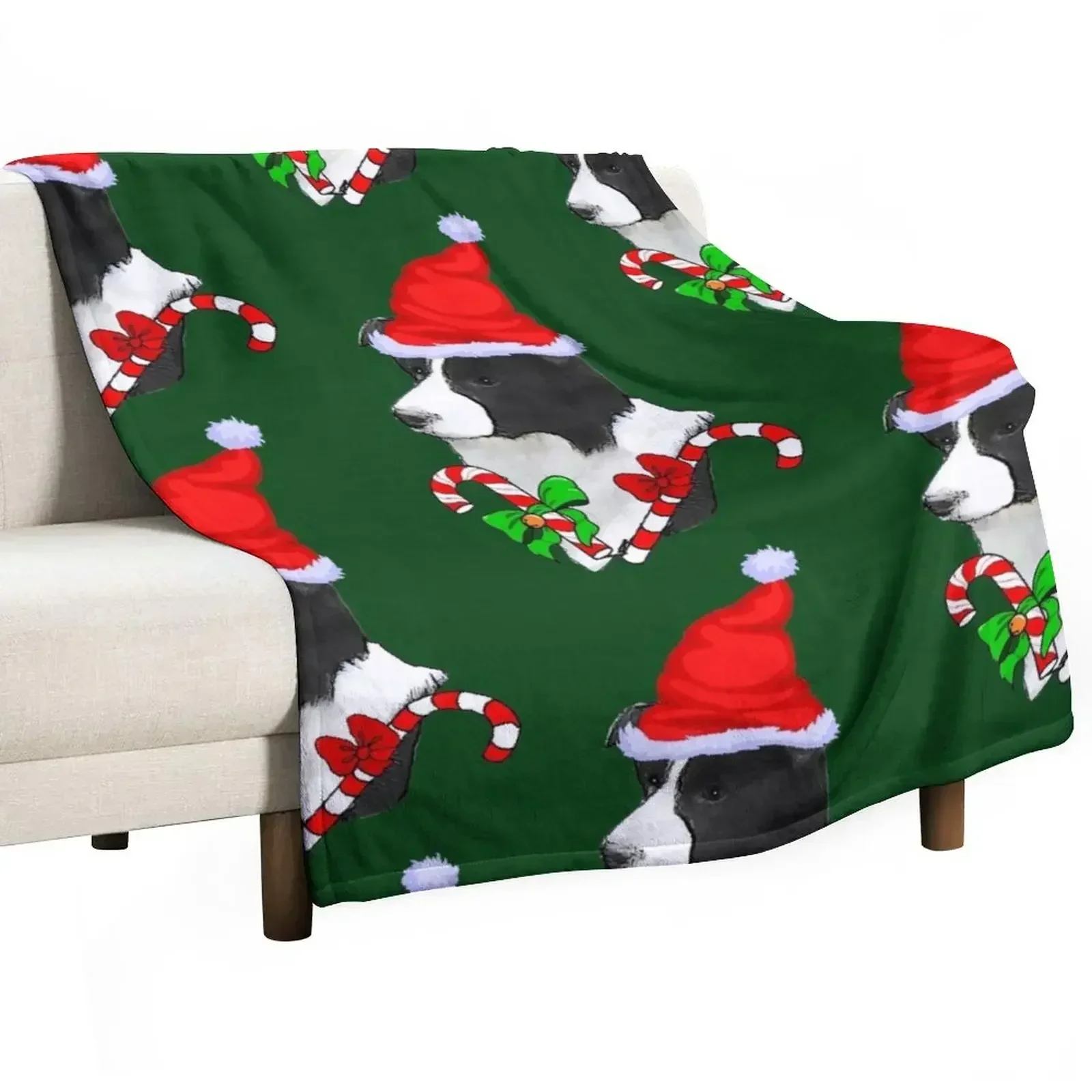 Border Collie Christmas Gifts Throw Blanket Sofas Decorative Throw Decorative Beds Blankets