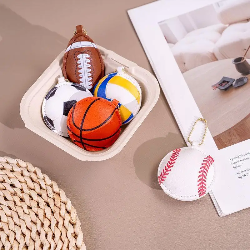 Baseball Fußball Basketball Baseball PU-Leder Schlüsselanhänger Damen-Taschenanhänger Trendiges Accessoire – Detail 6
