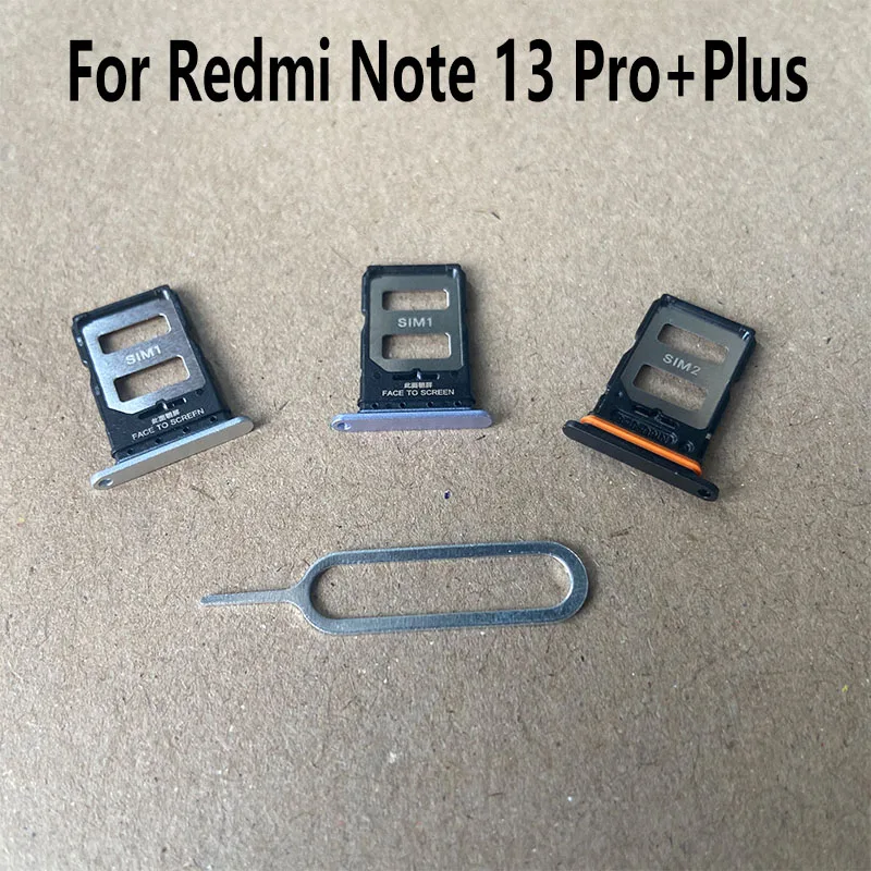 New For Xiaomi Redmi Note 13 Pro + Plus Sim Card Tray Slot Holder Socket Adapter Connector Repair Parts Replacement