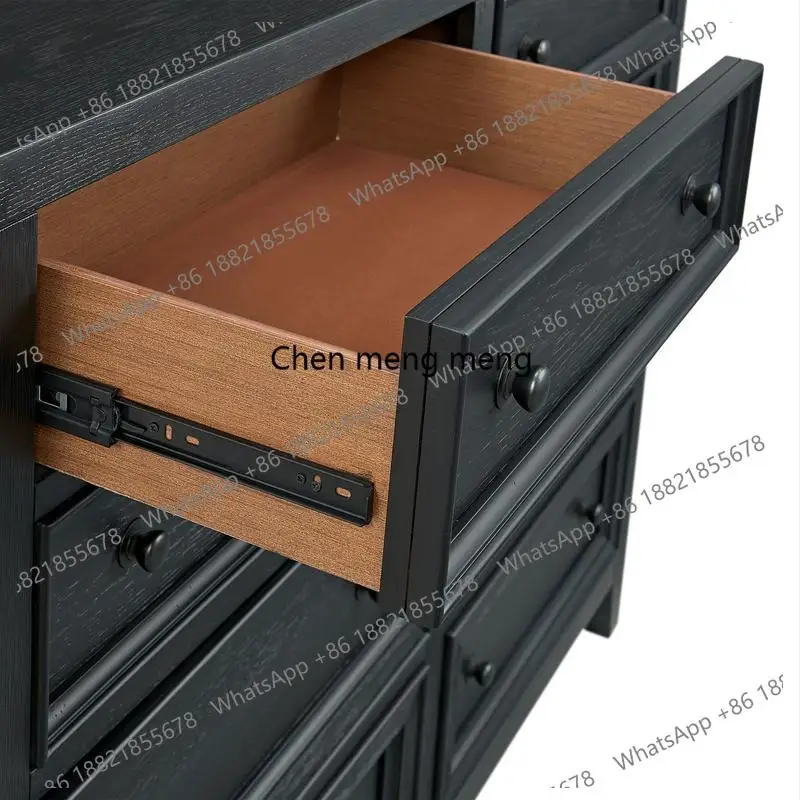 8-Drawer Dresser in Ebony Finish, Modern Storage Solution for Bedroom Furniture, Stylish and Functional Chest with Ample Space