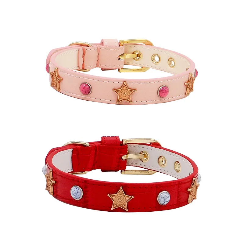 

Pitbull Dog Collar Personalized Designer Leather Pet Collar Rivets Bulldog Collor Soft Leather High Quality