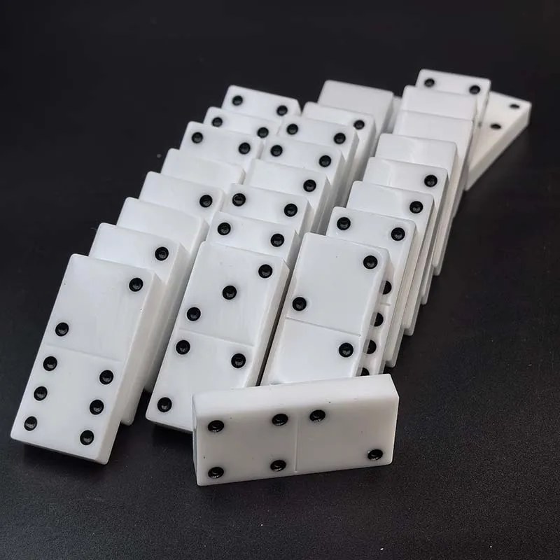

Handmade White Dominoes Set - 28 Pieces
