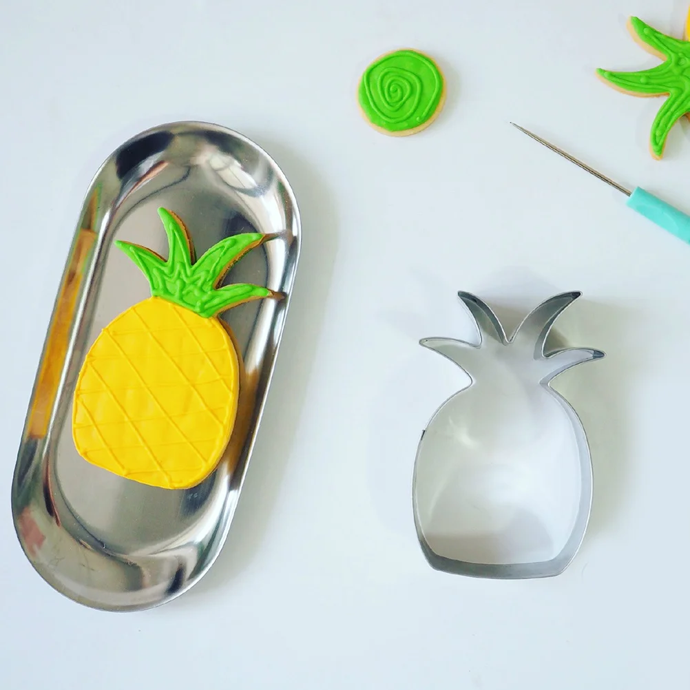 

5Pcs Stainless Steel Cookie Cutters Set Flamingo Cactus Pineapple Tree Shapes DIY Biscuit Fondant Dough Baking Tools