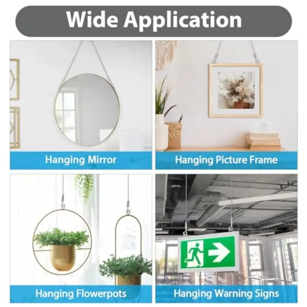 

Telescopic Picture Hanging Wire 1/2m Hooks Wall Mount Lanyard DIY Versatile Stainless Steel Cable Supports Light/Lamp Holder